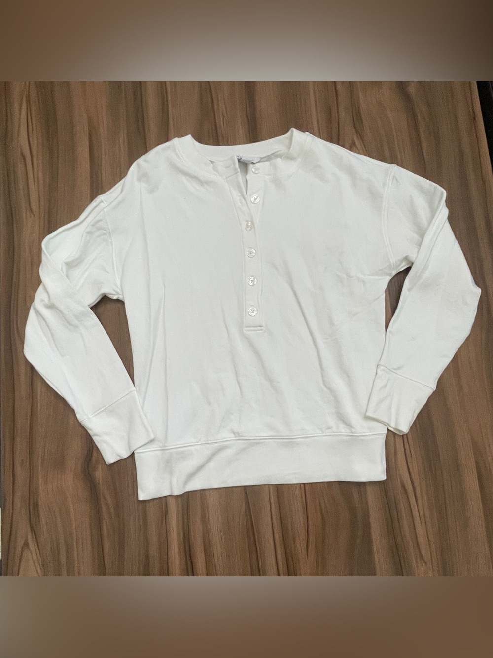 Athleta Balance Henley Sweatshirt White XS